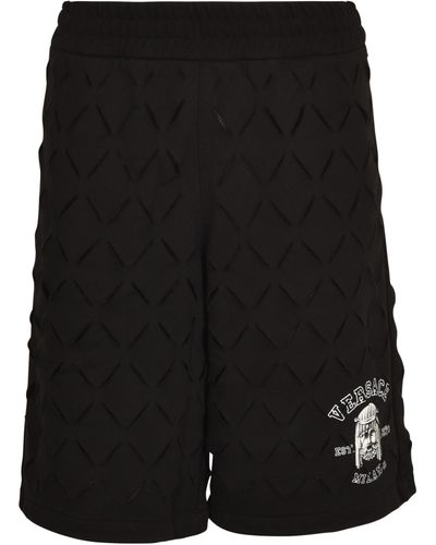 Versace Logo Print Shorts - Black