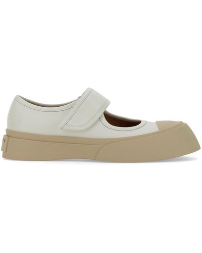 Marni Leather Mary Jane Flats - White