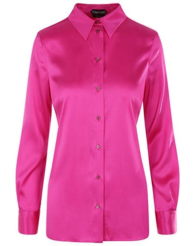 Tom Ford Buttoned Long-sleeved Shirt - Pink