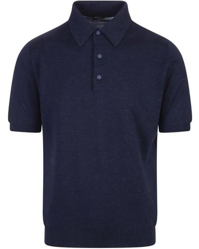 Kiton Knitted Short-Sleeved Polo Shirt - Blue