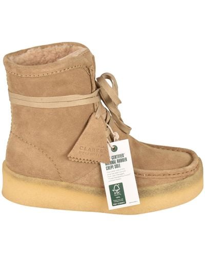 Clarks Wallabee Cup High Boots - Natural