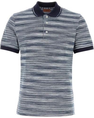 Missoni Embroidered Cotton Polo Shirt - Gray