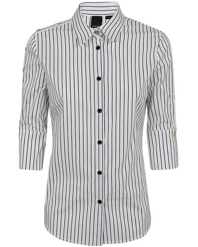 Pinko Striped Mid-Length Sleeved Shirt - Grey