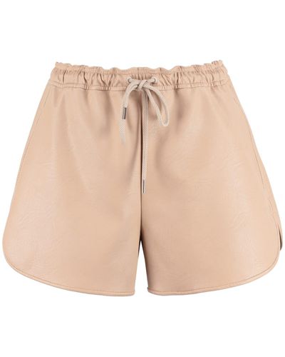 Stella McCartney Faux Leather Shorts - Natural