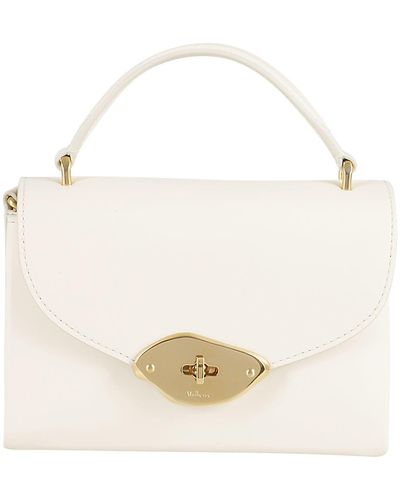 Mulberry Small Lana Top Handle High Gloss Leather - White