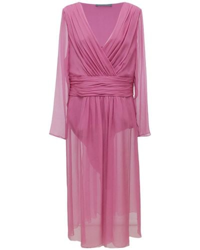 Alberta Ferretti Midi Dress - Pink