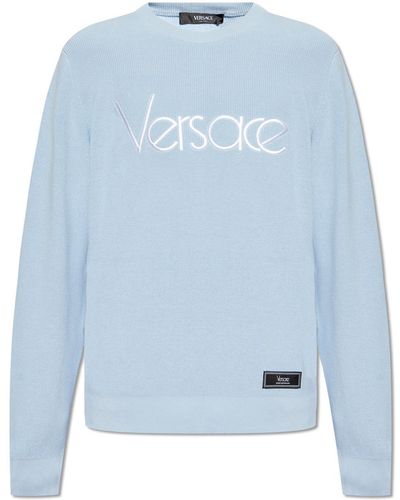 Versace Sweater With Logo - Blue