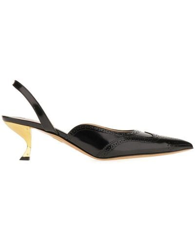 Thom Browne Pointed-toe Slingback Court Shoes - Black
