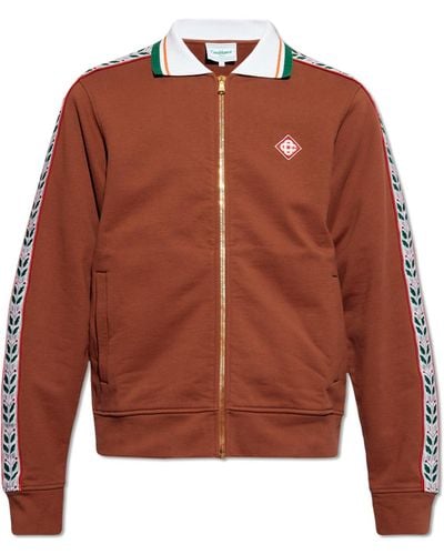 Casablancabrand Sweatshirt With Collar - Brown