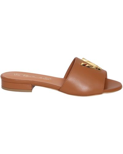 Via Roma 15 Leather Slippers - Brown