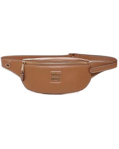 Miu Miu Belt Bag In Calfskin - Brown