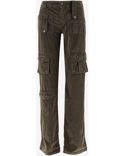 Blumarine Velvet Cargo Trousers - Grey