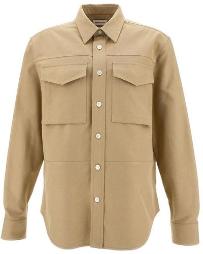 Alexander McQueen 'Military' Shirt With Patch Pockets - Natural