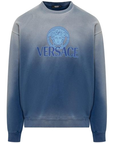 Versace Shaded Medusa Sweatshirt - Blue