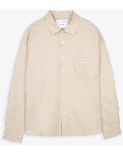 Axel Arigato Flow Overshirt Shirt With Chest Pocket And Logo - Natural