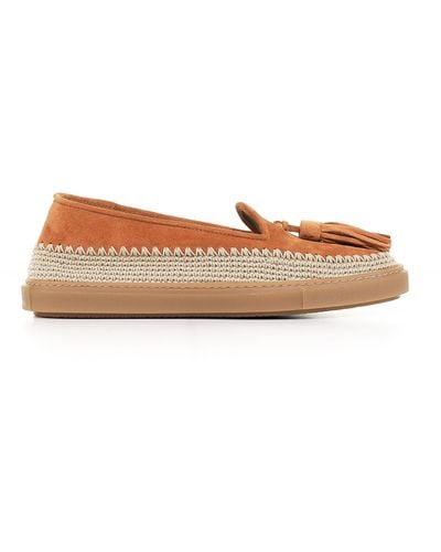 Fratelli Rossetti Suede Loafer With Rope Detail - Multicolour