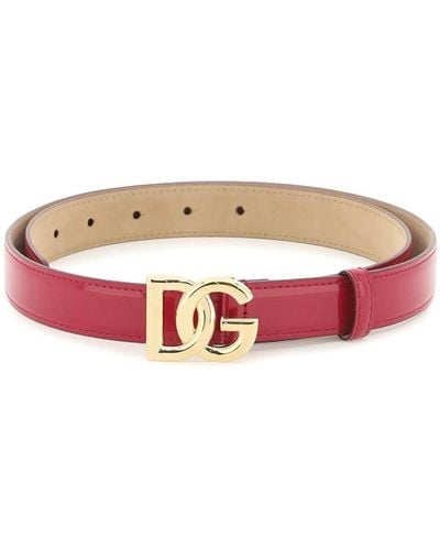 Dolce & Gabbana Patent Leather Belt - White