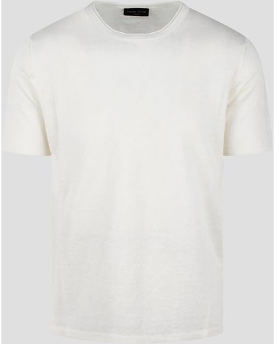 Roberto Collina Linen Knit Short Sleeve T-Shirt - White