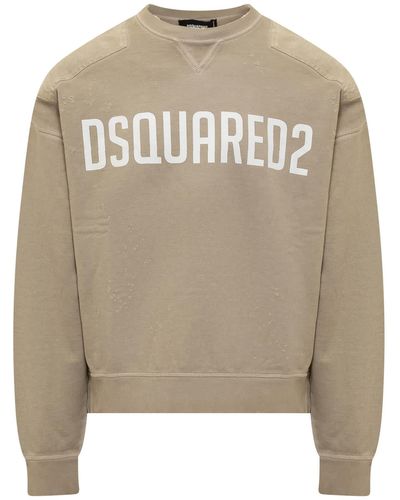 DSquared² Sweatshirt With Logo - Natural