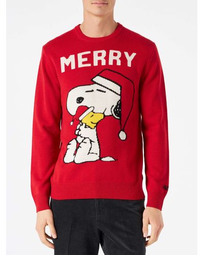 Mc2 Saint Barth Sweater With Snoopy Print Snoopy - Red