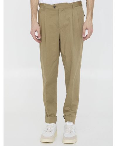 PT01 Cotton And Linen Trousers - Natural