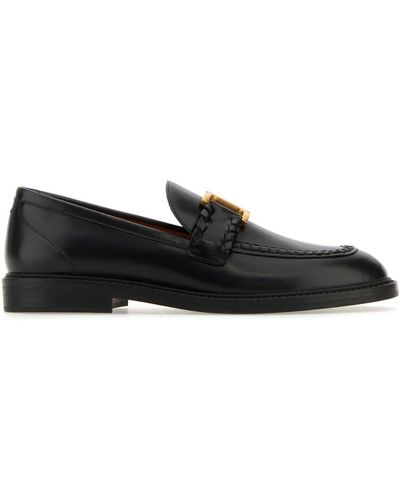 Chloé Leather Marcie Loafers - Black