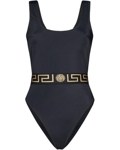 Versace One Piece Swimsuit With Greek - Blue