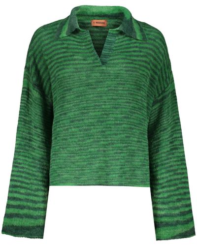 Missoni Wool Blend V-Neck Sweater - Green