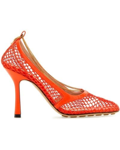 Bottega Veneta Mesh Stretch Court Shoes - Red