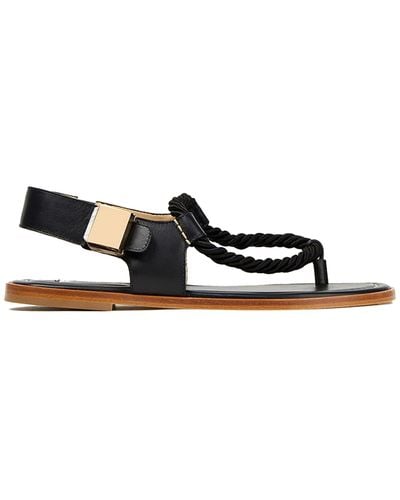 Gabriela Hearst Zephyr Leather Sandals - Black