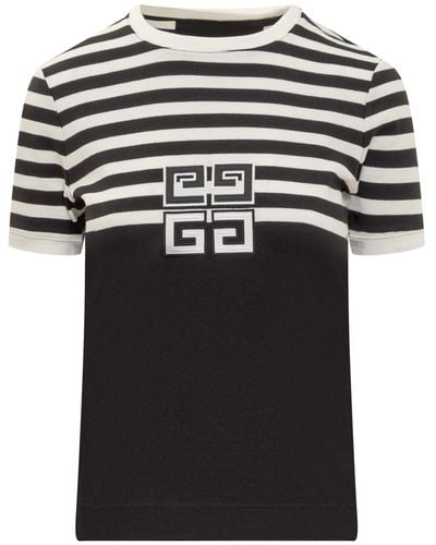 Givenchy 4g Cotton Striped T-shirt - Black