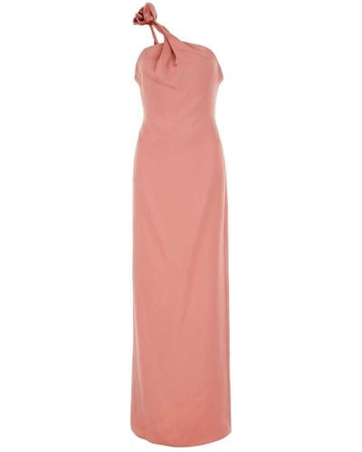 Magda Butrym Long Dress With 3D Flower Detail - Pink
