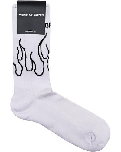 Vision Of Super Flames Socks - White