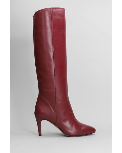 The Seller High Heels Boots In Bordeaux Leather - Red