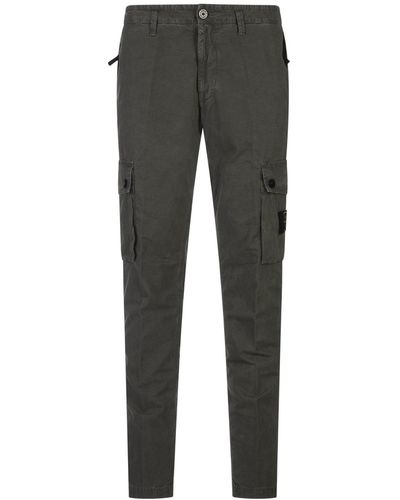 Stone Island Cargo Trousers With Old Effect - Grey