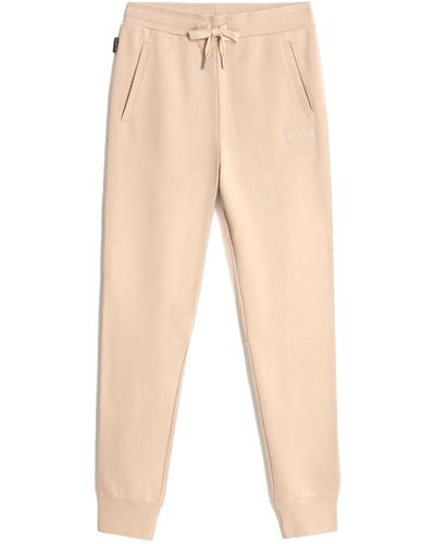 Woolrich Pants With Logo - Natural