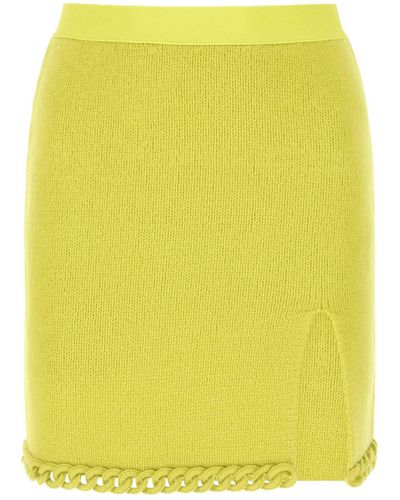 Bottega Veneta Acid Wool Mini Skirt - Yellow