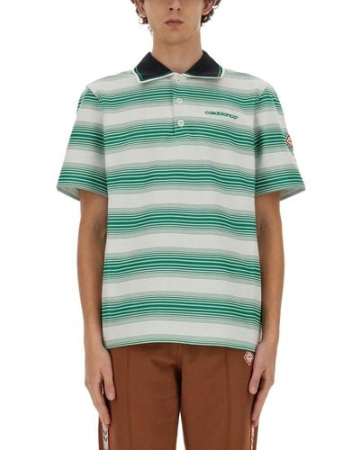 Casablancabrand Cotton Interlock Polo Shirt - Green