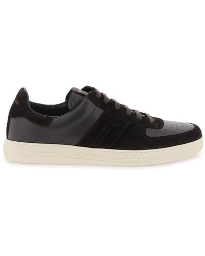 Tom Ford Suede And Leather 'radcliffe' Sneakers - Black