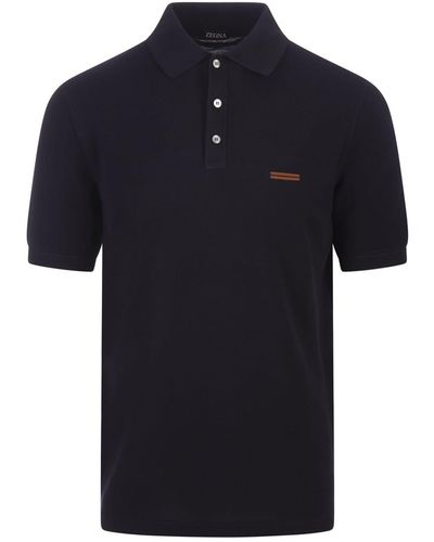 Zegna Premium Cotton Polo Shirt - Blue