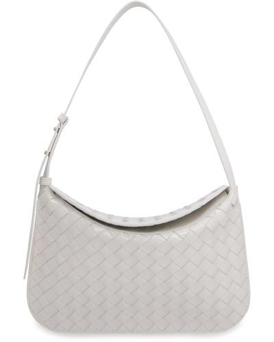 Bottega Veneta Flap Mini Leather Shoulder Bag - White