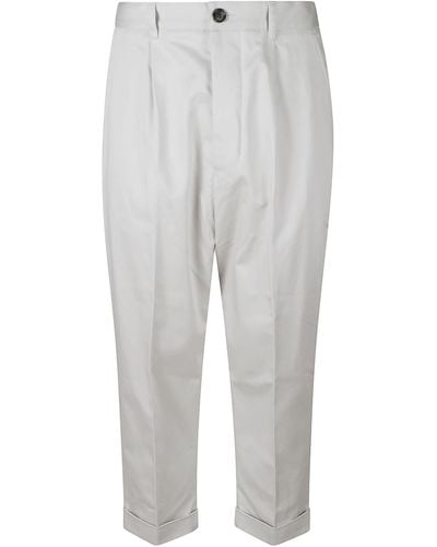 Ami Paris Regular Plain Cropped Trousers - Grey