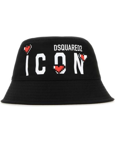 DSquared² Cotton Bucket Hat - Black