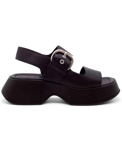 Vic Matié Leather Sandal With Maxi Buckle - White