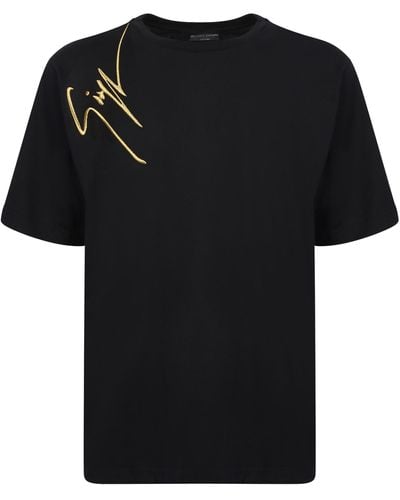 Giuseppe Zanotti Crew-neck T-shirt Crafted From Pure Cotton By - Black