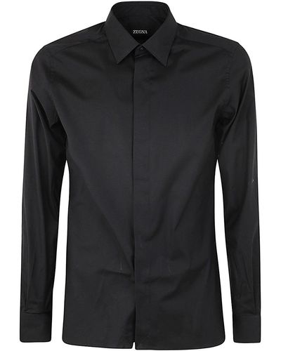 Zegna Stretch Cotton Shirt Clothing - Black