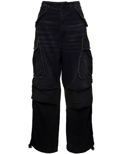DARKPARK Vivi Oversized Cargo Jeans With Patch Pockets - Blue
