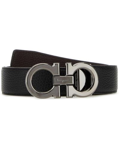 Ferragamo Leather Reversible Belt - Black