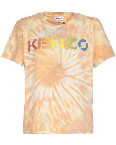 KENZO Logo Tie-dye T-shirt - Orange
