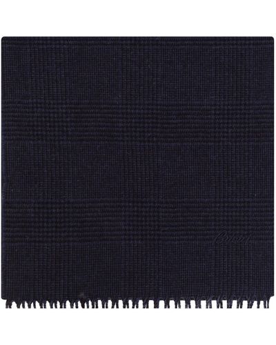 Brioni Checked Scarf - Blue